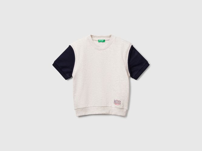 Benetton, Sweat-shirt À Manches Courtes, taille 12-18, Gris Clair, Enfants - United Colors of Benetton - Modalova