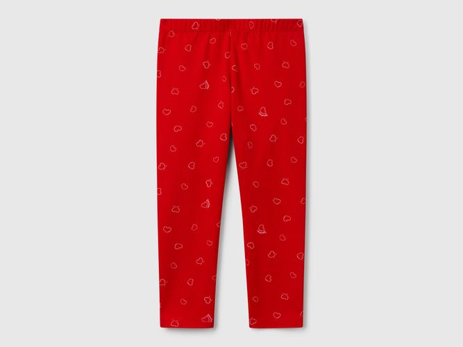 Benetton, Legging Rouge Imprimé Coeur, taille 12-18, Rouge, Enfants - United Colors of Benetton - Modalova