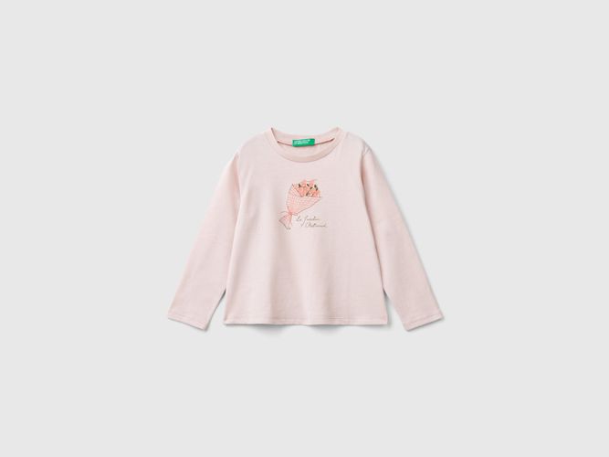 Benetton, T-shirt Con Stampa Glitter, taglia 110, Rosa Tenue, Bambini - United Colors of Benetton - Modalova