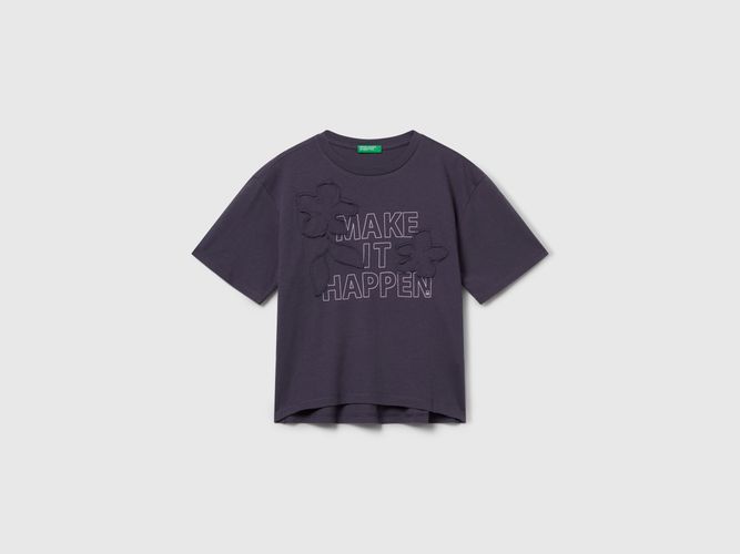 Benetton, T-shirt Avec Imprimé Et Patch, Taille: S, Bleu Horizon, Enfants - United Colors of Benetton - Modalova