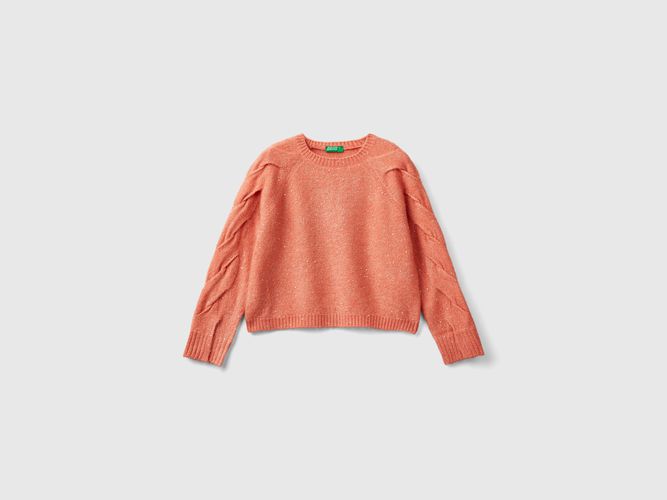 Benetton, Maglia Con Tessuto Riciclato E Paillettes, taglia XL, Pesca, Bambini - United Colors of Benetton - Modalova