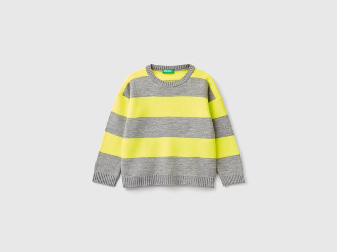 Benetton, Pull Rayé À Motif Skateboard, taille 12-18, Gris Clair, Enfants - United Colors of Benetton - Modalova