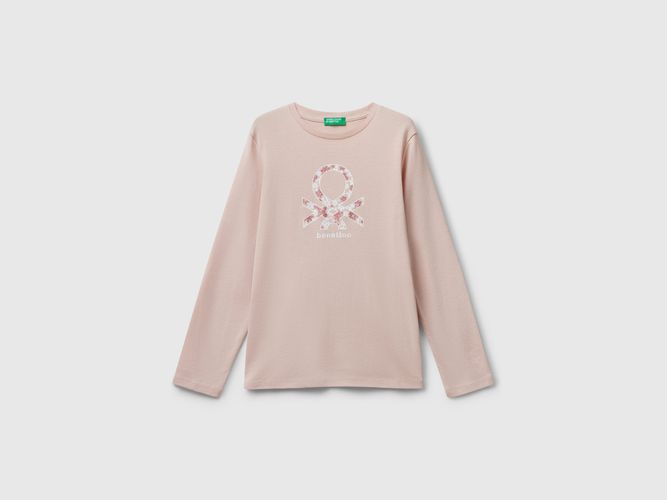 Benetton, T-shirt Imprimé Pailleté, Taille: XL, Rose Pâle, Enfants - United Colors of Benetton - Modalova