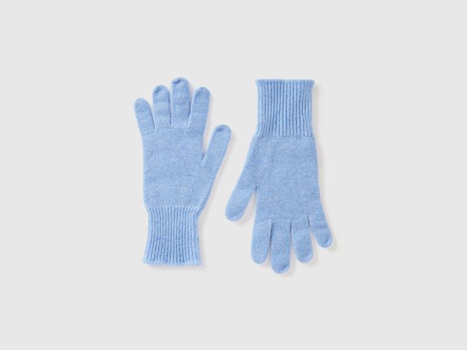 Benetton, Gants En Pure Laine Mérinos, taille OS, Bleu Clair - United Colors of Benetton - Modalova