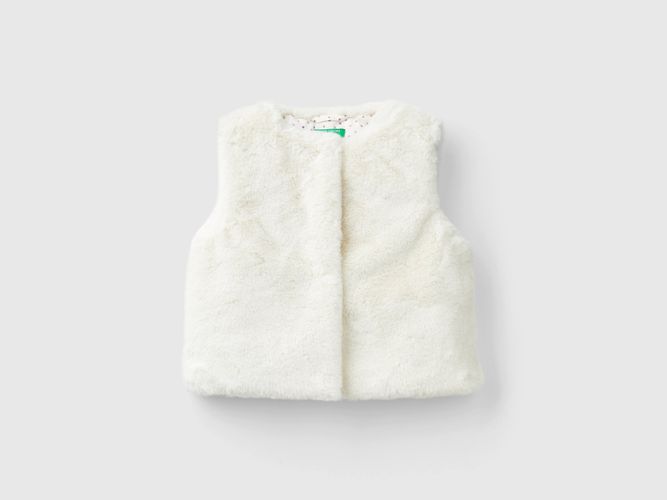 Benetton, Veste Sans Manches En Fourrure Synthétique, taille 12-18, Crème, Enfants - United Colors of Benetton - Modalova