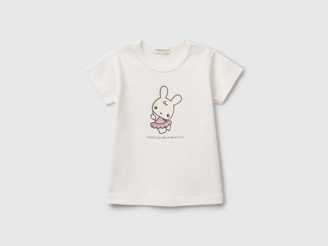 Benetton, T-shirt En Coton, taille 6-9, Blanc, Enfants - United Colors of Benetton - Modalova