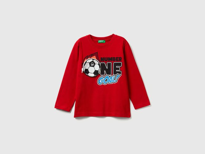 Benetton, T-shirt Avec Imprimé Et Appliqué, Taille: 18-24, Rouge, Enfants - United Colors of Benetton - Modalova