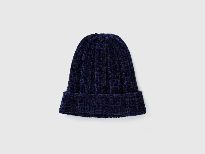 Benetton, Bonnet En Chenille, taille 1-3, Bleu Foncé, Enfants - United Colors of Benetton - Modalova