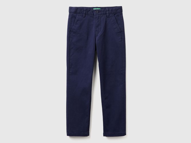 Benetton, Pantalon Chino Slim Fit En Coton Stretch, Taille: 2XL, Bleu Foncé, Enfants - United Colors of Benetton - Modalova