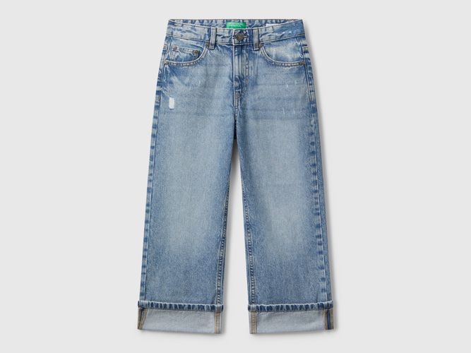 Benetton, Jean Droit Avec Revers, taille 2XL, Bleu Clair, Enfants - United Colors of Benetton - Modalova