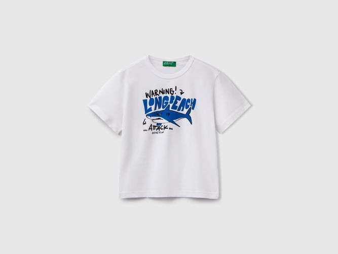 Benetton, T-shirt À Imprimé Fluo, taille 12-18, Blanc, Enfants - United Colors of Benetton - Modalova
