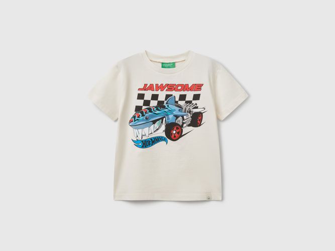 Benetton, T-shirt En Coton Hot Wheels, taille 12-18, Crème, Enfants - United Colors of Benetton - Modalova