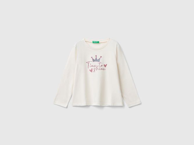 Benetton, T-shirt À Imprimé Pailleté, taille 2-3, Crème, Enfants - United Colors of Benetton - Modalova