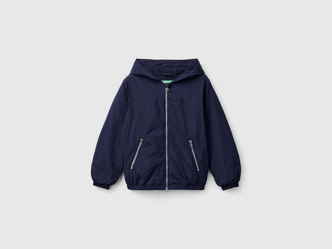 Benetton, Blouson En Nylon À Capuche, taille 2XL, Bleu Foncé, Enfants - United Colors of Benetton - Modalova