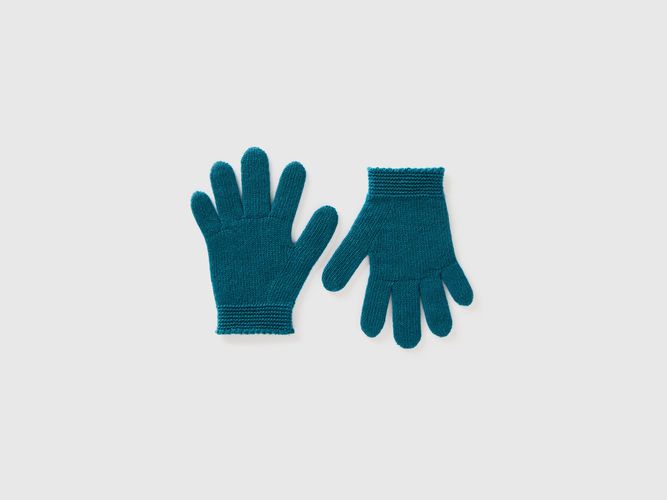 Benetton, Gants En Mélange De Laine Stretch, taille 1-3, Vert Foncé, Enfants - United Colors of Benetton - Modalova