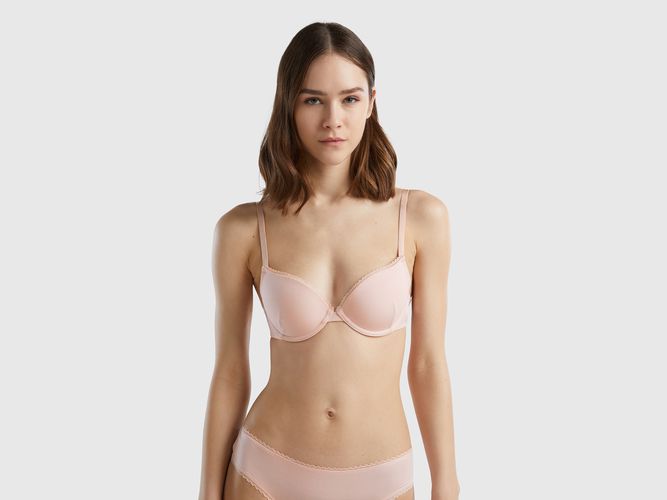 Benetton, Reggiseno Push Up In Modal® Stretch, taglia, Rosa Carne, Donna - United Colors of Benetton - Modalova