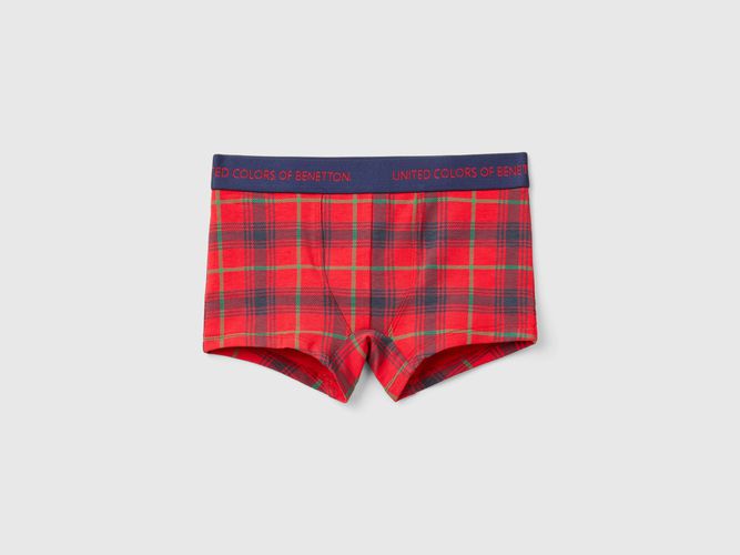 Benetton, Boxer Tartan Rouge Et Bleu, taille 18-24, Rouge, Enfants - United Colors of Benetton - Modalova