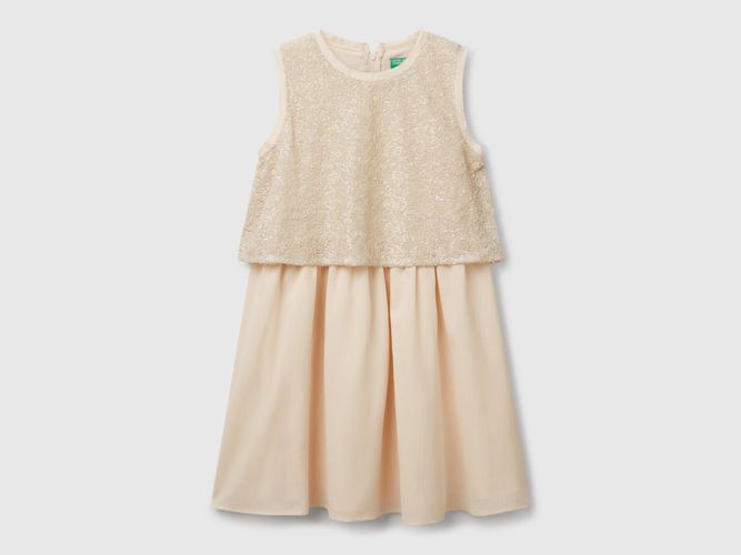 Benetton, Robe À Paillettes, taille 2XL, Crème, Enfants - United Colors of Benetton - Modalova