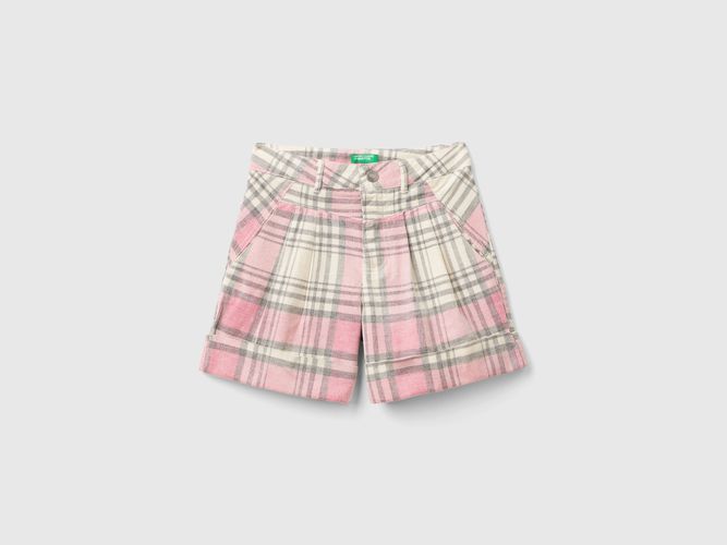 Benetton, Bermuda Tartan En Velours, taille 2XL, Rose Pâle, Enfants - United Colors of Benetton - Modalova