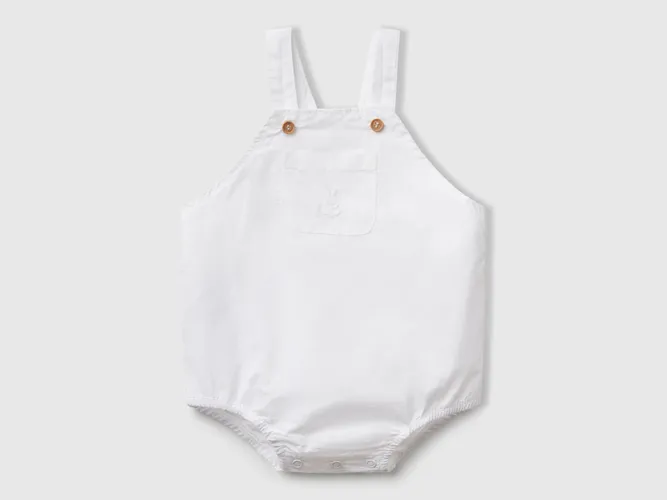 Benetton, Barboteuse Salopette 100% Coton, taille 1-3, Blanc, Enfants - United Colors of Benetton - Modalova