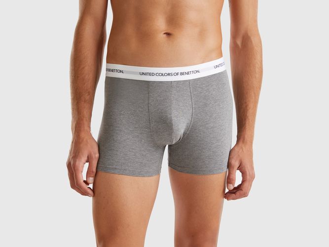 Benetton, Boxer In Cotone Bio Stretch, taglia L, Grigio Scuro, Uomo - United Colors of Benetton - Modalova