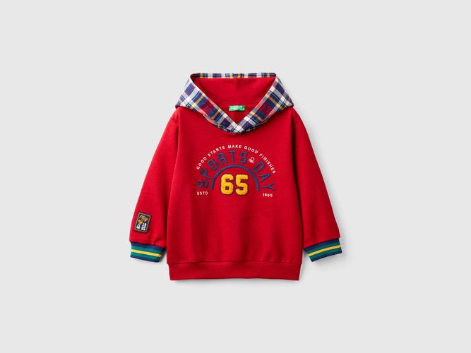 Benetton, Sweat-shirt Avec Capuche Tartan, taille 18-24, Rouge, Enfants - United Colors of Benetton - Modalova