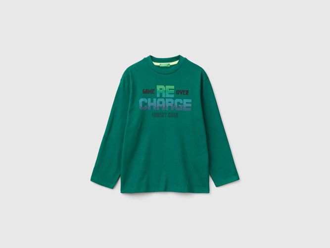 Benetton, Maglietta Gamer In Cotone Bio, taglia 2XL, Verde Scuro, Bambini - United Colors of Benetton - Modalova