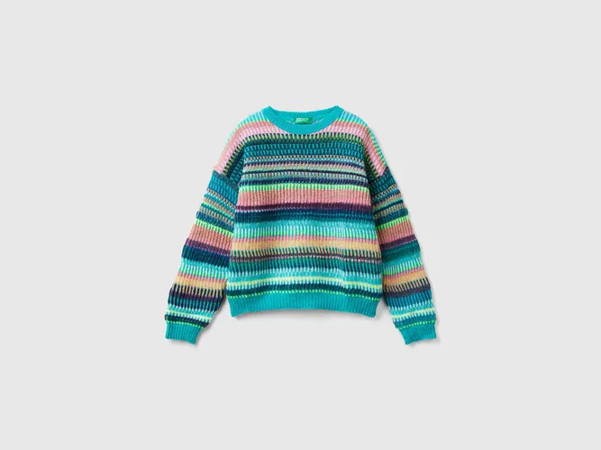 Benetton, Pull Jacquard À Rayures, taille 2XL, Multicolore, Enfants - United Colors of Benetton - Modalova