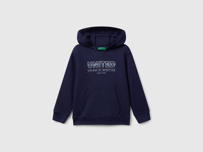 Benetton, Sweat-shirt Avec Poche Et Capuche, taille 12-18, Bleu Foncé, Enfants - United Colors of Benetton - Modalova