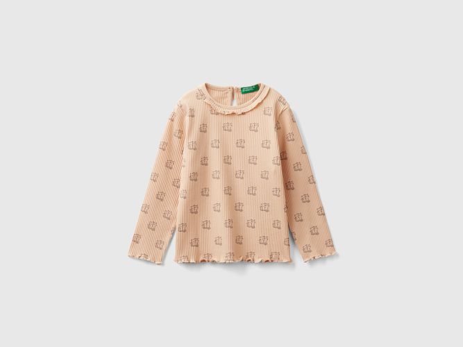 Benetton, T-shirt À Col Ruché, taille 12-18, Rose Pêche, Enfants - United Colors of Benetton - Modalova