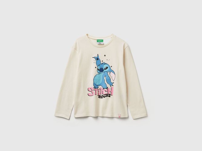 Benetton, disney T-shirt Lilo & Stitch, Taille: S, Crème, Enfants - United Colors of Benetton - Modalova