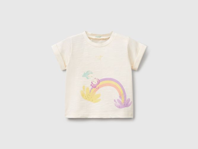 Benetton, T-shirt Avec Imprimé, taille 0-1, Crème, Enfants - United Colors of Benetton - Modalova