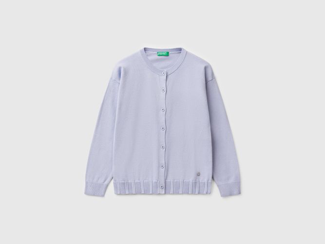 Benetton, Cardigan À Col Ras Du Cou En Pur Coton, taille M, Bleu Pervenche, Enfants - United Colors of Benetton - Modalova