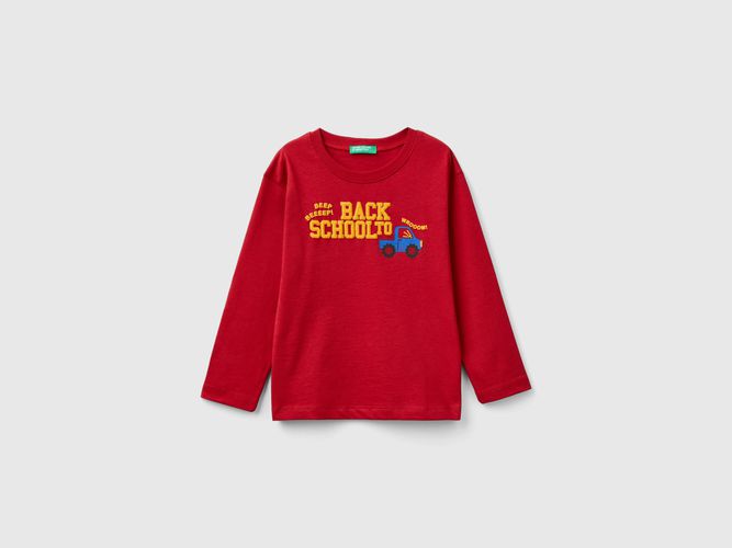 Benetton, Maglietta Con Stampa In Cotone Bio, taglia 82, Rosso, Bambini - United Colors of Benetton - Modalova