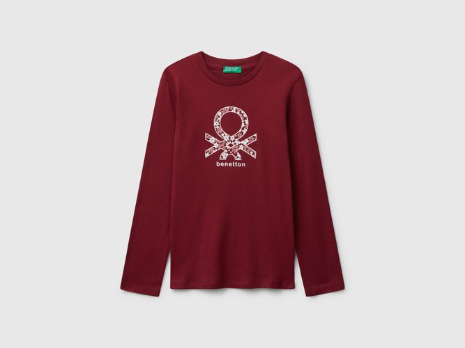 Benetton, T-shirt Imprimé Pailleté, Taille: 3XL, Bordeaux, Enfants - United Colors of Benetton - Modalova