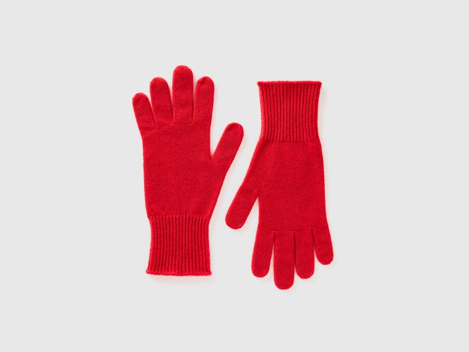 Benetton, Gants En Pure Laine Mérinos, taille OS, Rouge - United Colors of Benetton - Modalova