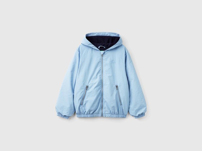 Benetton, Blouson En Nylon À Capuche, taille 2XL, Bleu Clair, Enfants - United Colors of Benetton - Modalova