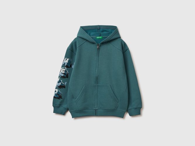 Benetton, Sweat À Capuche Imprimé, Taille: 2XL, Corail, Enfants - United Colors of Benetton - Modalova