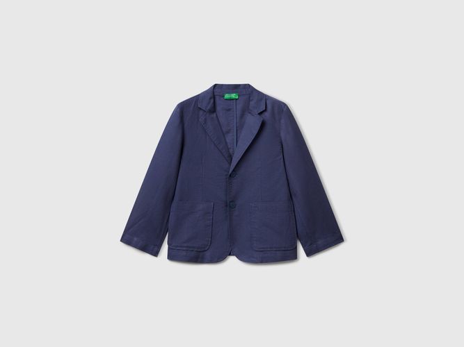 Benetton, Blazer En Lin Mélangé, taille 2XL, Bleu Horizon, Enfants - United Colors of Benetton - Modalova