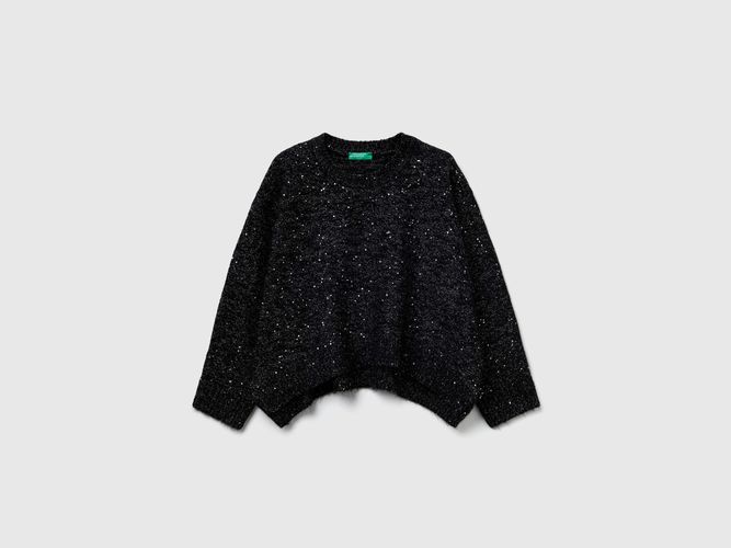 Benetton, Pull En Mélange De Laine Et De Lurex, Taille: M, Noir, Enfants - United Colors of Benetton - Modalova