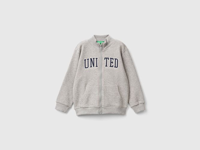 Benetton, Sweat Zippé En Coton Bio, taille 12-18, Gris Clair, Enfants - United Colors of Benetton - Modalova