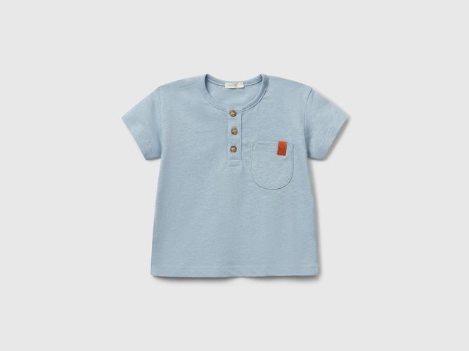 Benetton, T-shirt À Col Tunisien, taille 1-3, Bleu Clair, Enfants - United Colors of Benetton - Modalova