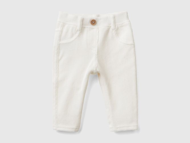 Benetton, Pantalon En Chenille Stretch, taille 1-3, Crème, Enfants - United Colors of Benetton - Modalova