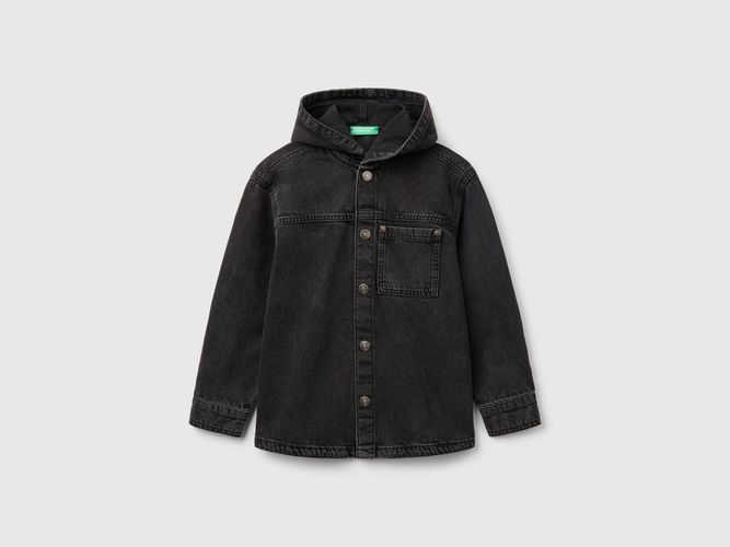 Benetton, Chemise En Jean À Capuche, taille 2XL, Noir, Enfants - United Colors of Benetton - Modalova