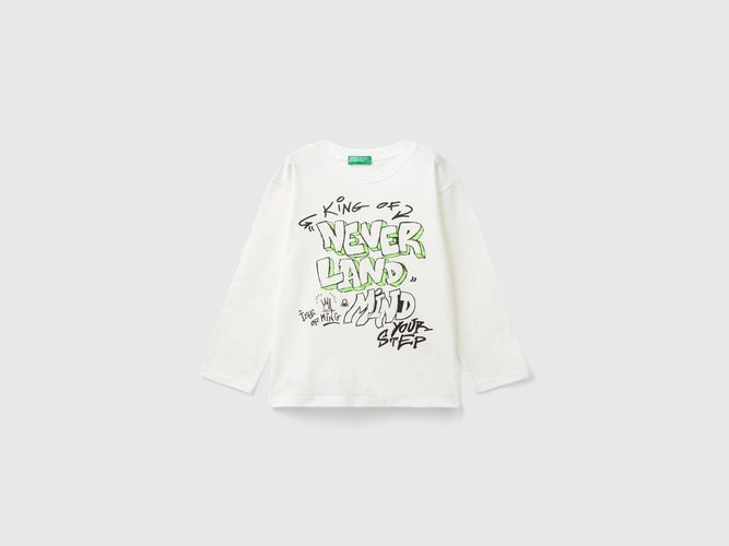 Benetton, T-shirt À Imprimé En Coton, taille 12-18, Crème, Enfants - United Colors of Benetton - Modalova