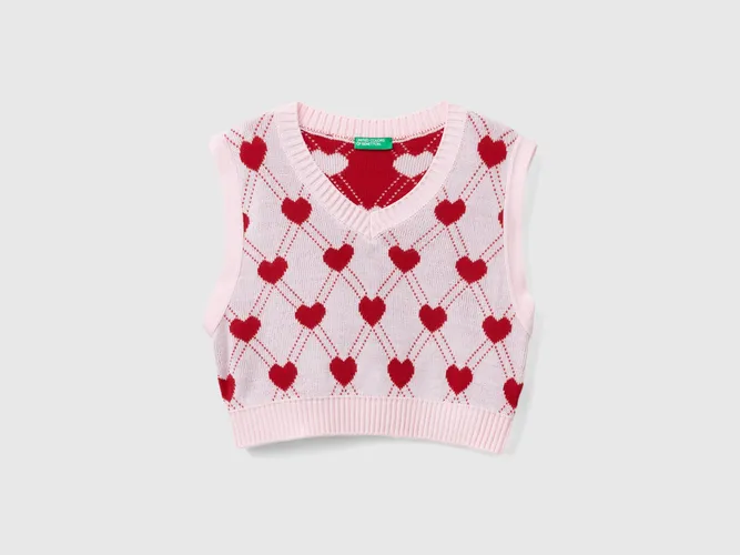 Benetton, Veste Courte Sans Manches À Motif Caurs, taille 2XL, Rose, Enfants - United Colors of Benetton - Modalova