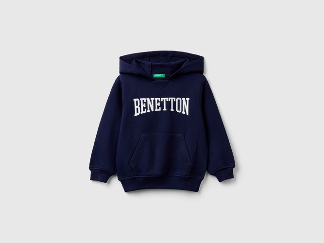 Benetton, Felpa Con Cappuccio 100% Cotone, taglia 116, Blu Scuro, Bambini - United Colors of Benetton - Modalova