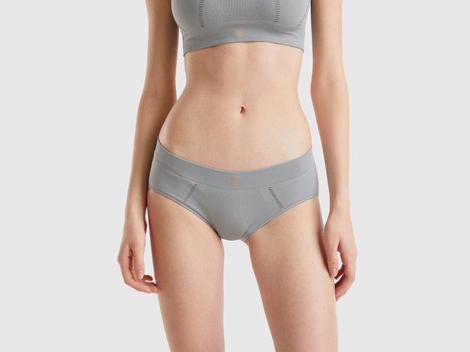 Benetton, Culotte In Misto Nylon Riciclato, taglia S, Grigio, Donna - United Colors of Benetton - Modalova