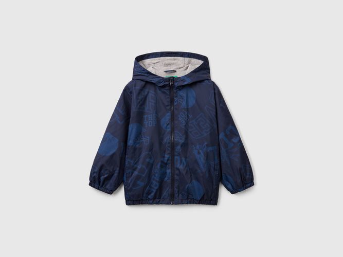 Benetton, Veste Légère À Motifs Avec Capuche, taille 12-18, Bleu, Enfants - United Colors of Benetton - Modalova