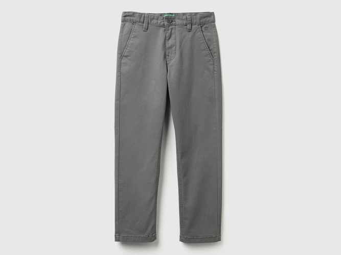Benetton, Pantalon Chino Slim Fit En Coton Stretch, Taille: 2XL, Gris Foncé, Enfants - United Colors of Benetton - Modalova